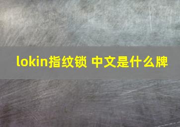 lokin指纹锁 中文是什么牌